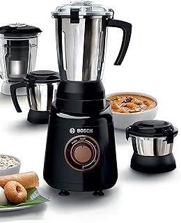 Bosch TrueMixx Bold Mixer Grinder (600 Watt, 4 Jars, Black) - MGM4344BIN