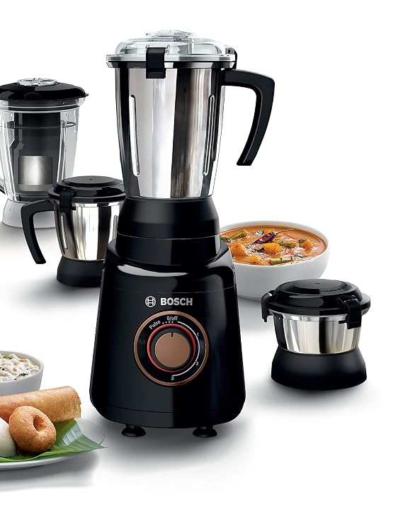 Bosch TrueMixx Bold Mixer Grinder ( 600 Watt, 4 Jars , Black ) - MGM4344BIN