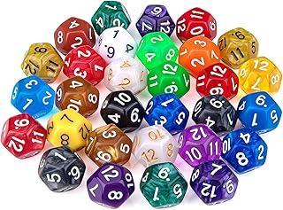 30 Pieces 12 Sided Polyhedral Dice Set 22 Colors 12 Sides Dice Assortment for Dungeons and Dragons RPG MTG Table Games Come with 1 Velvet Storage Bag