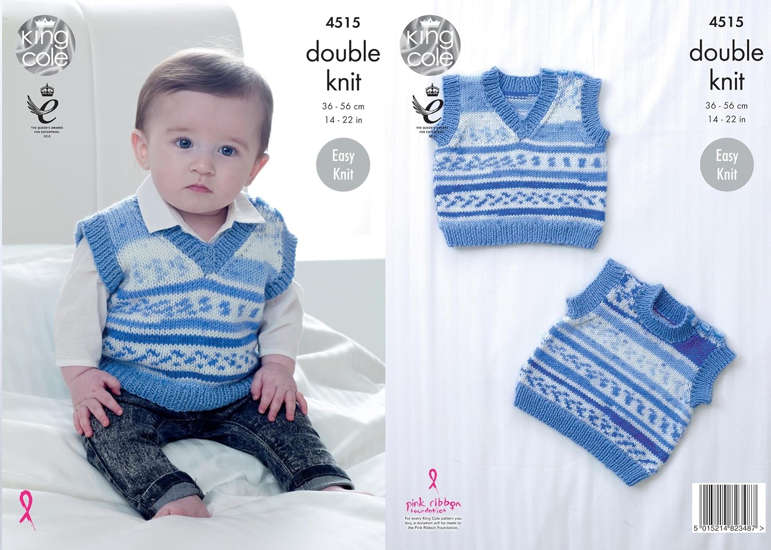 King Cole 4515 Knitting Pattern Baby Slipovers to knit in Cherish and Cherished DK by King Cole