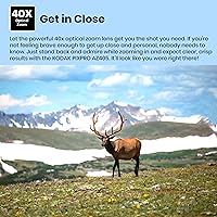 Vista 4 de Kodak PIXPRO AZ405 - Cámara digital (blanco) con funda, tarjeta de memoria SD de 32 GB, cartera de tarjetas de memoria, lector de tarjetas, trípode