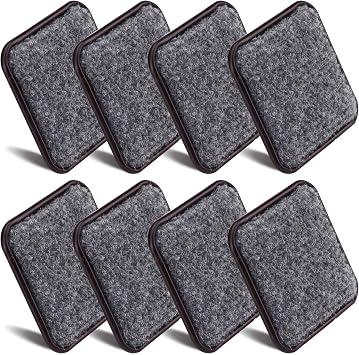 ASTIMESA 8 Pieces 3" Square Furniture Sliders, Heavy Duty Furniture Pads Cups with Carpet Base, Reusable Floor Protectors for Hardwood Vinyl Tile Couch Table Chair Bottom Brown 78mm, Square