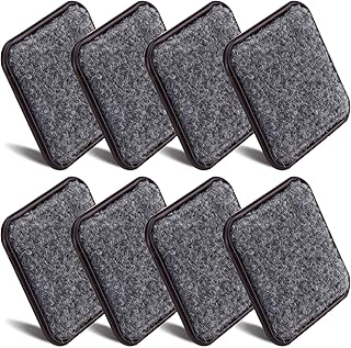 8 Pieces 3" Square Furniture Sliders, Heavy Duty Furniture Pads Cups with Carpet Base, Reusable Floor Protectors for Hardwood Vinyl Tile Couch Table Chair Bottom (Brown) (78mm, Square)
