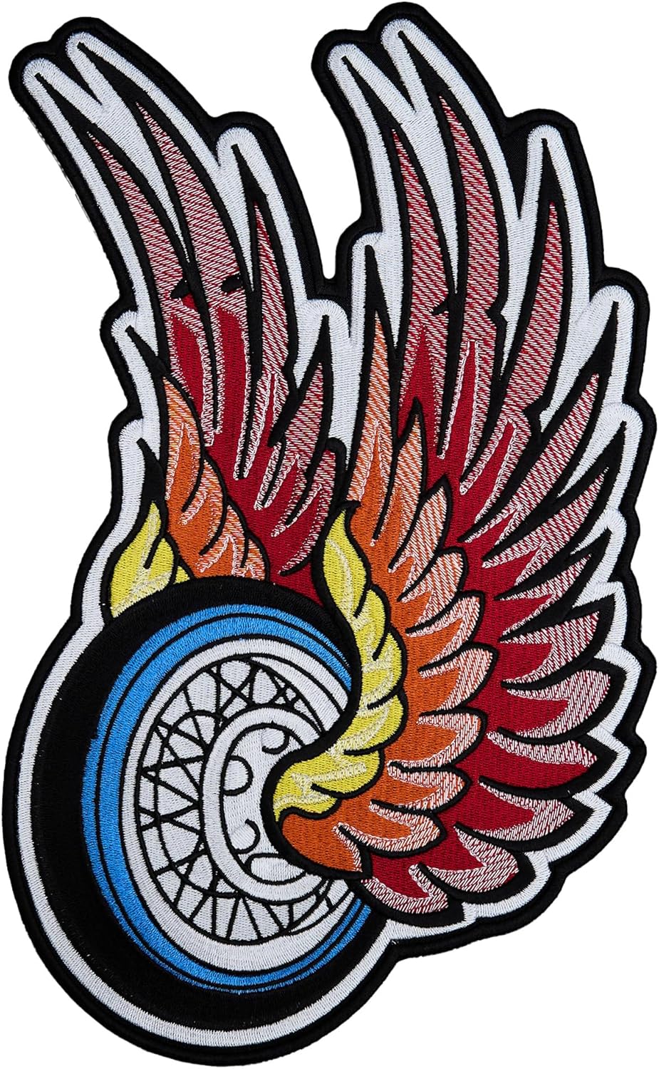Flying Wheel Large Back Embroidered Patch for Vest/Iron-on/Sew on