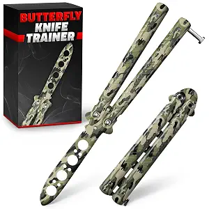Camo Practice Butterfly Knife 8.5 Inch