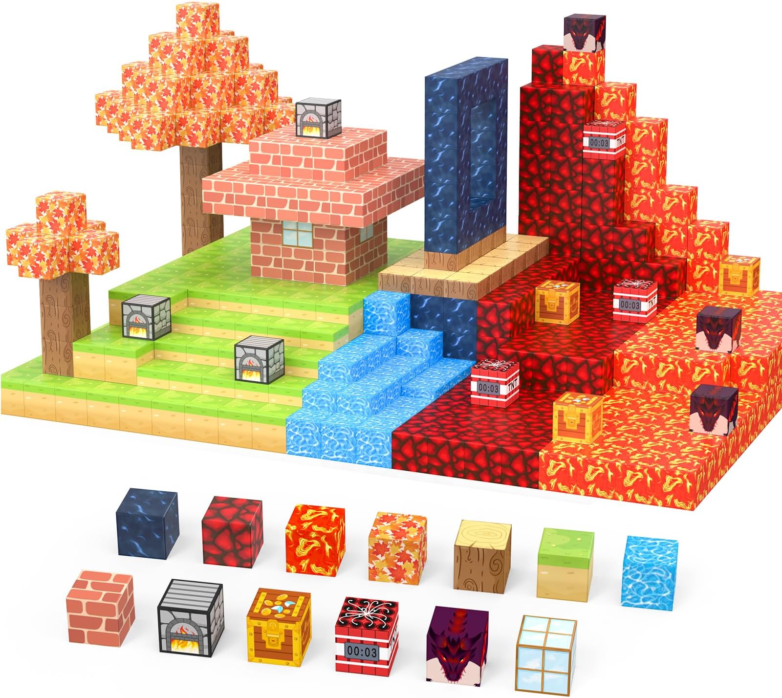 Magnetic Blocks 100 PCS Building Toys Toddler Toys STEM Sensory Construction Toys for 3 4 5 6 7 8 Year Old Boys & Girls, Creative Kids Games Kids Toys Magnetic Protal Set