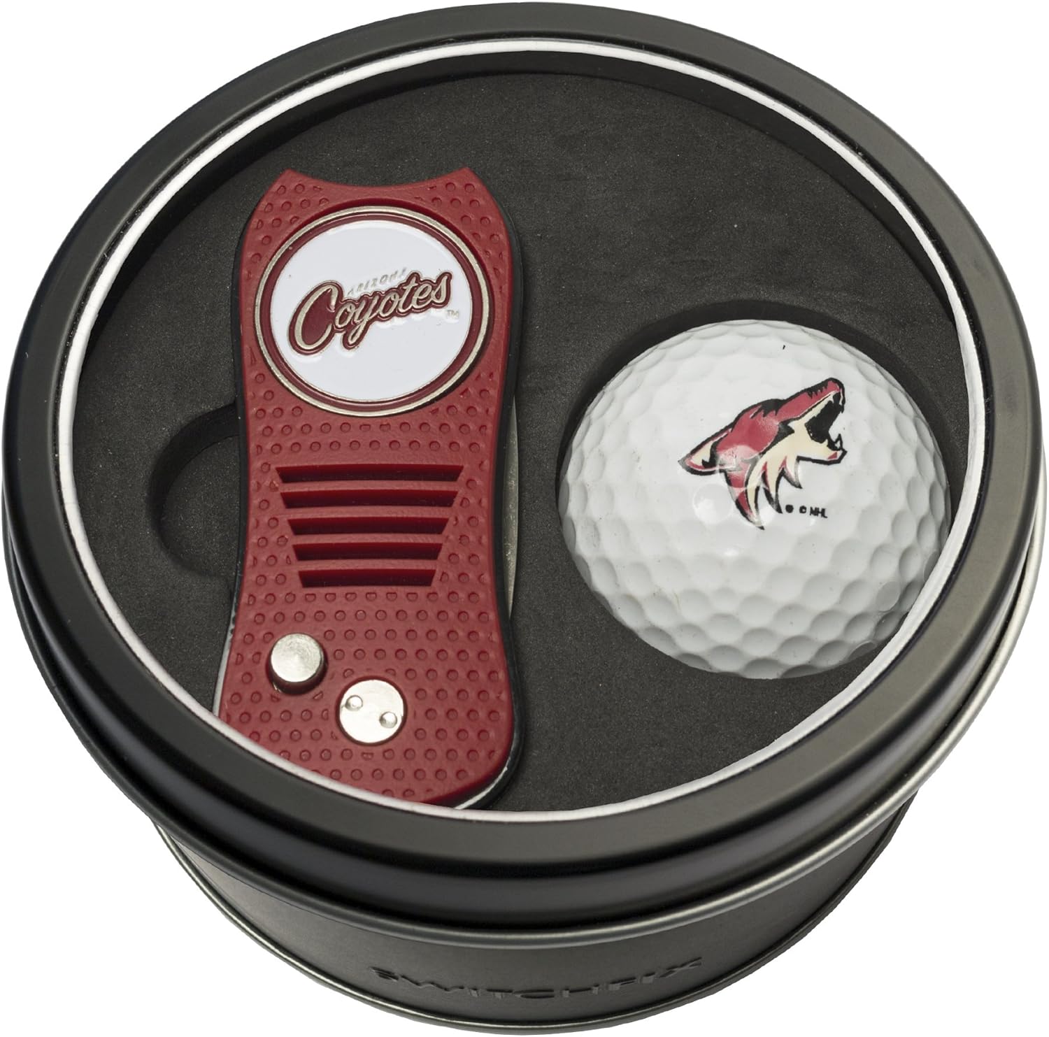 Team Golf NHL Chicago Blackhawks Gift Set Switchfix Divot Tool with Double-Sided Magnetic Ball Marker & Golf Ball, Patented Single Prong Design, Less Damage to Greens, Switchblade Mechanism : Everything Else