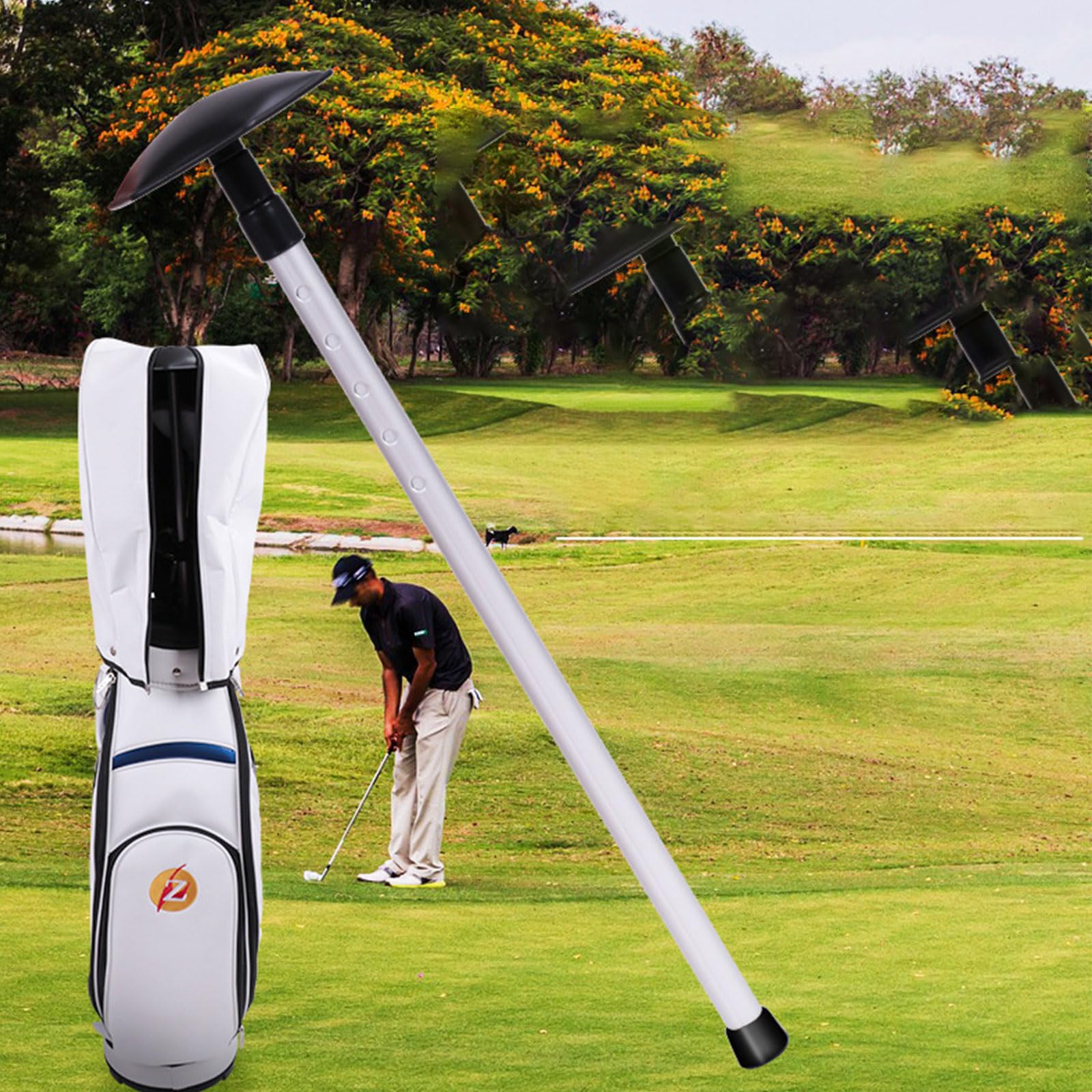 BDHI 1pc Golf Travel Bag Support Rod, Aluminum, Adjustable 4 Section Telescoping, Black - Image 4