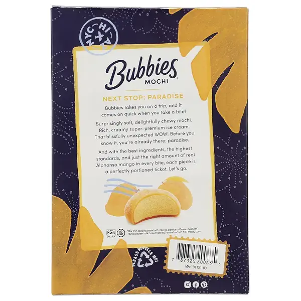 BUBBIES MOCHI Mango Mochi Ice Cream, 7.5 OZ 4