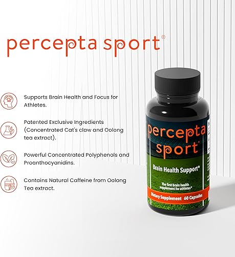 Miniatura 6 de Percepta Suplemento cerebral deportivo para atletas - Suplemento natural para la salud cerebral a base de plantas - Mejora el rendimiento, la