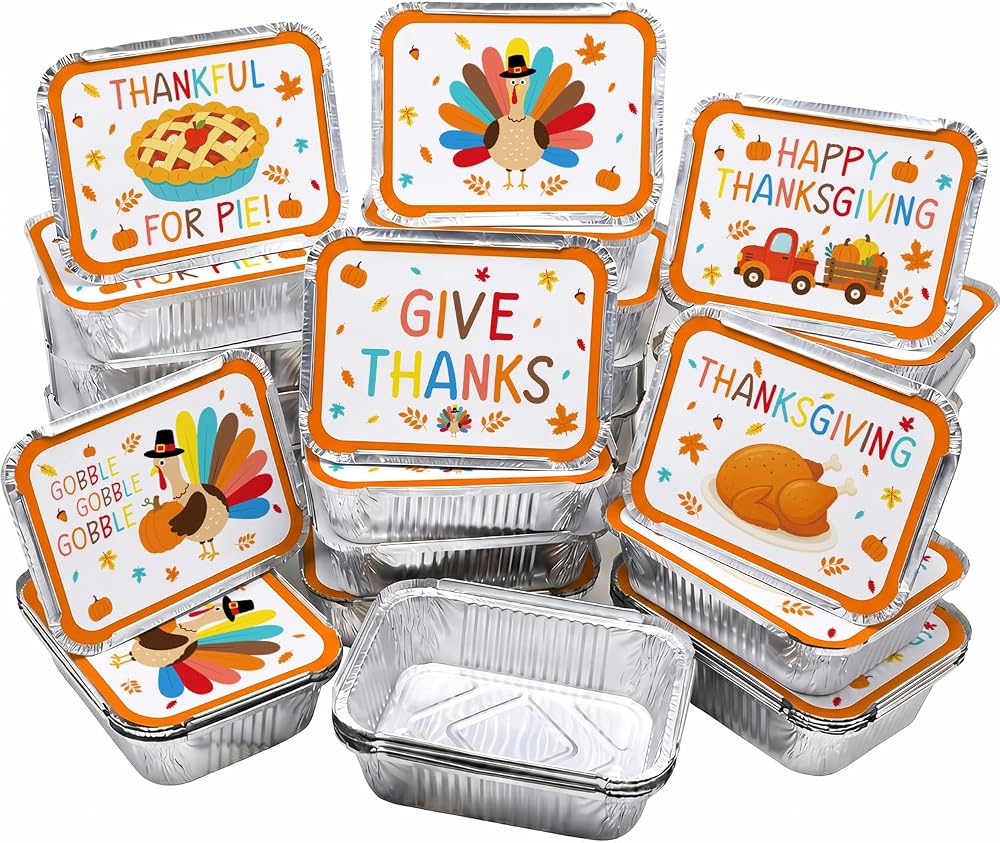 Thanksgiving Essentials, 36 Pack Aluminum Pans with Lids for Leftovers — 사진 1