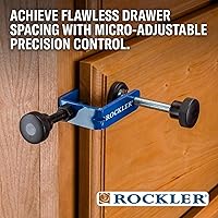 Vista 4 de Rockler Abrazaderas de instalación de cajones de gabinete, cajón derecho, izquierdo, herramientas de gabinete, acero, cajón delantero de plástico