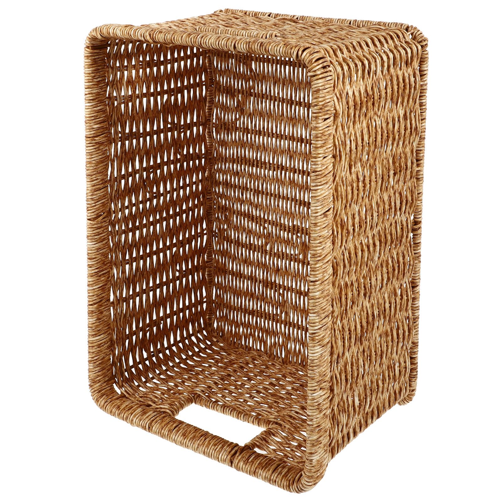Yardwe Kreativer Aufbewahrungskorb aus Kunststoff mit Imitation Rattan Flechtoptik Großer Multifunktionaler Sammelkorb für Kleidung und Kinderzimmer