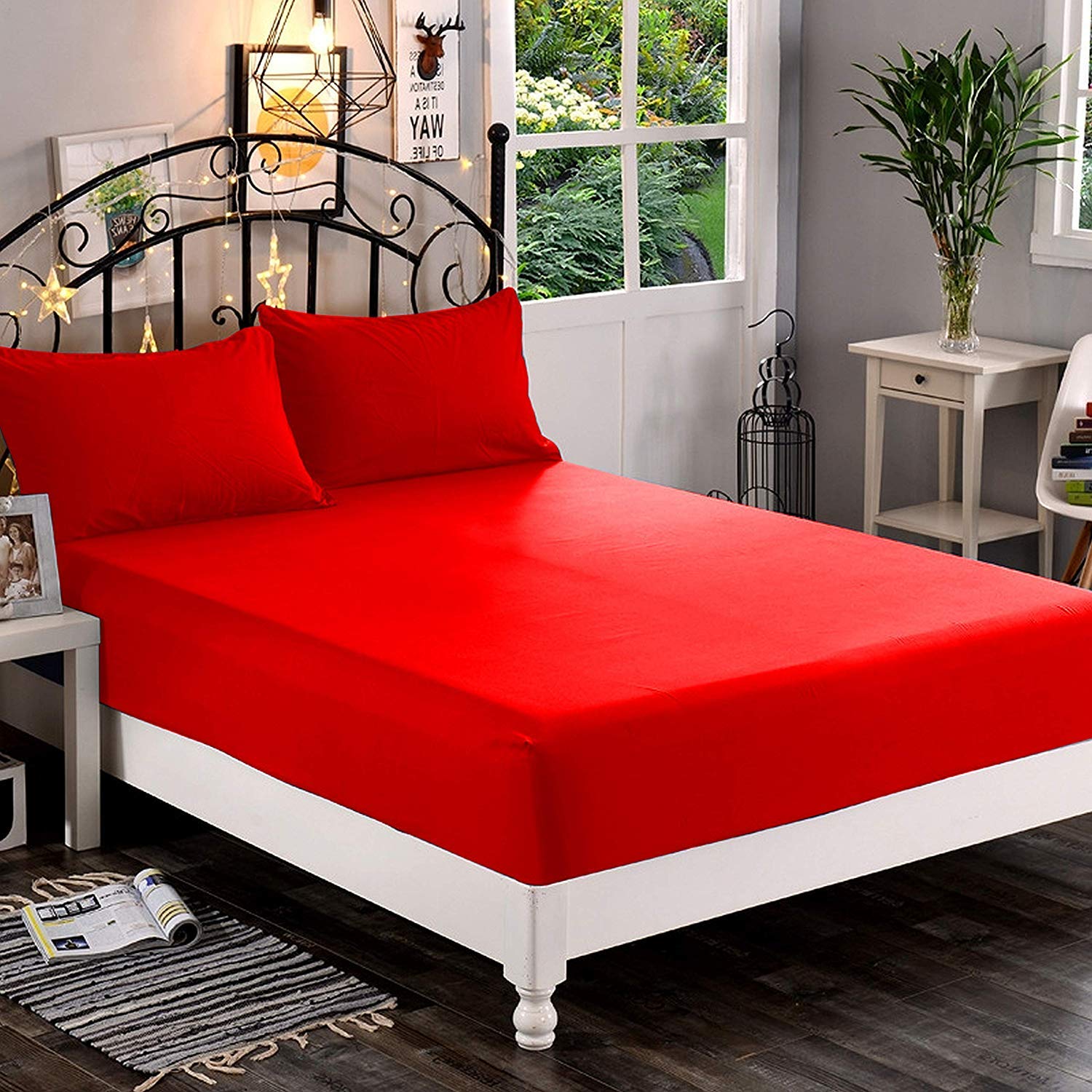 Comfort Bed Hotel Luxury 800 Series Zestaw pościeli z bawełny organicznej 5 szt. (płaskie prześcieradło, prześcieradło z gumką z kieszenią o głębokości 35 cm, poszewka na kołdrę, 2 poszewki na