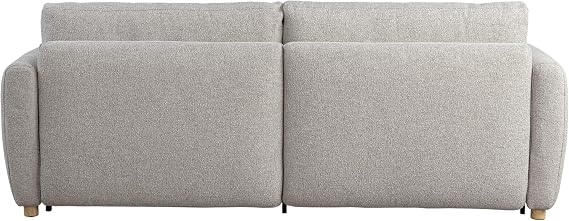 Serta Galway 91.7 Convertible Sleeper Sofa, Queen Size, Wall-Hugging Dreamglide Mechanism, Dreamcoil Comfort, Boucle Fabric, Pebble