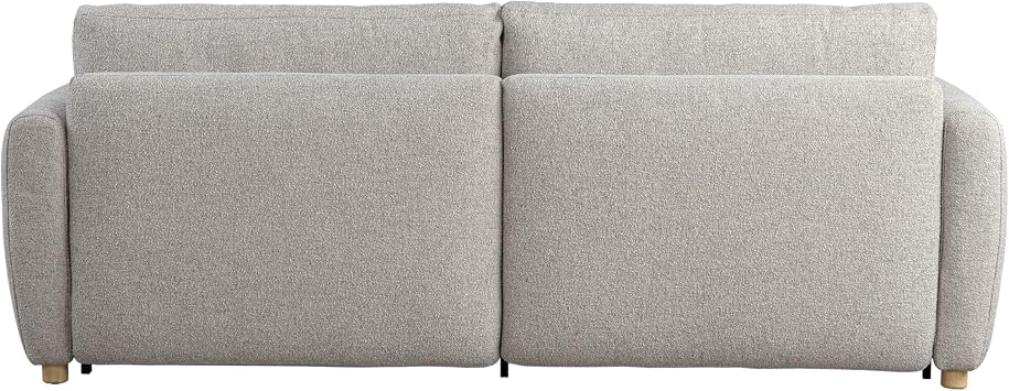 Serta Galway 91.7 Convertible Sleeper Sofa, Queen Size, Wall-Hugging Dreamglide Mechanism, Dreamcoil Comfort, Boucle Fabric, Pebble