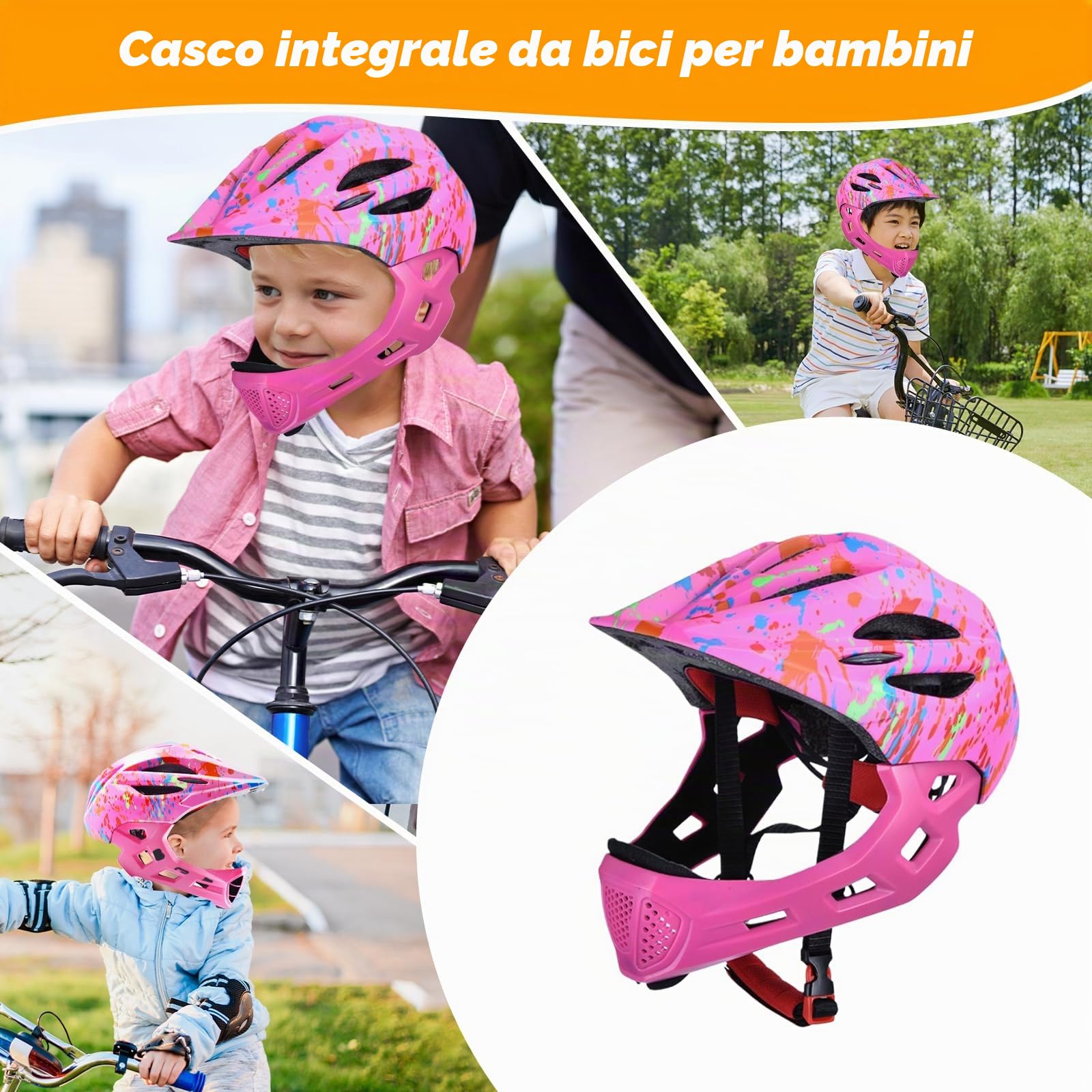 rockible Casco da Bici per Bambini Casco da Ciclismo Migliore Ammortizzazione Casco Integrale Leggero Casco da Bicicletta per Ragazzi e Ragazze