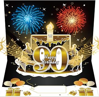 90th Birthday Cards Pop Up 3D Cake