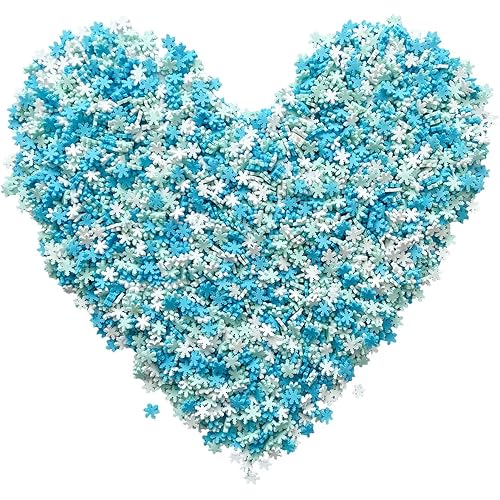 EHOPE Colorful Fake Sprinkles Accessories Clay Sprinkles Decoration Fake Candy Chocolate Cake Dessert Toy Phone Case(50g Snowflake-3)