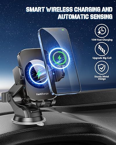Miniatura 9 de Surper - Cargador inalámbrico para automóvil, soporte de teléfono de carga rápida BothLin 3 en 1, soporte de teléfono con sujeción automática,