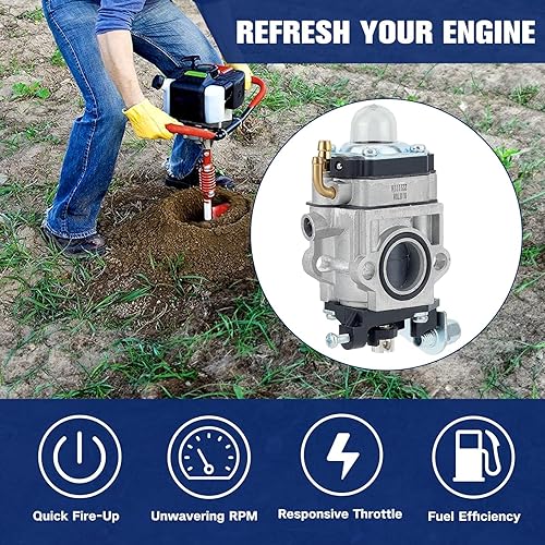 Miniatura 4 de Carburador 300486 compatible con Earthquake E43 E43CE E43WC Auger MC43 MC43E Tiller MD43 WE43E Powermate PEA438 PCV43