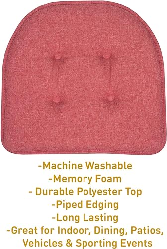 Miniatura 3 de Sweet Home Collection Cojines de espuma viscoelástica para silla, goma antideslizante y parte trasera de goma antideslizante en forma de U de 17 x