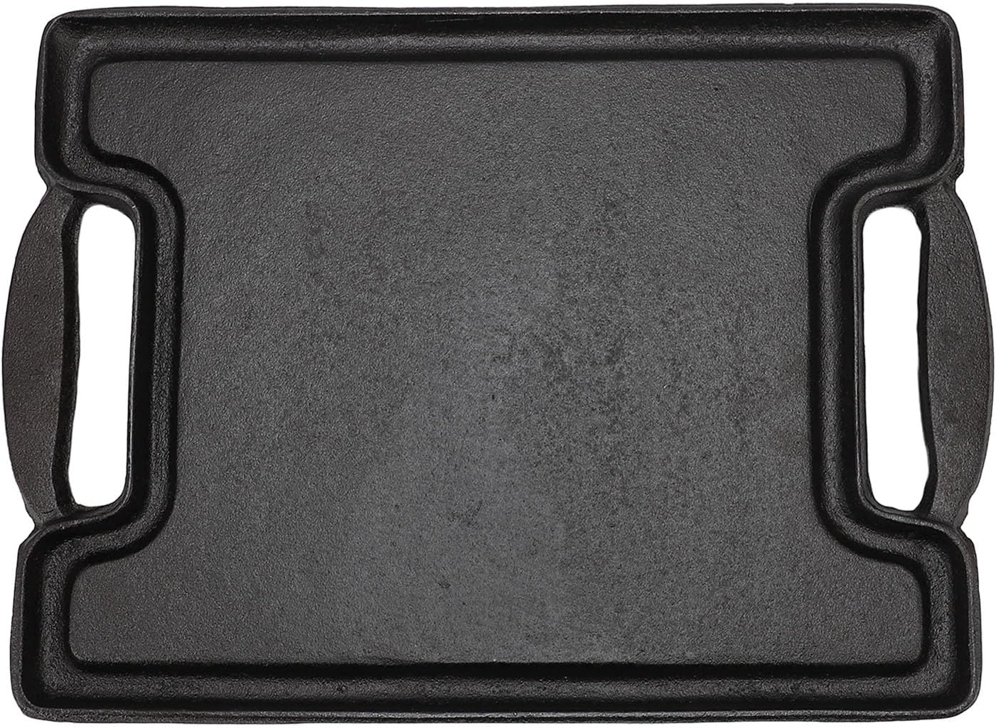 Asixxsix BBQ Grill Plate, Cast Iron Rectangular Griddle for Even Heating and Non Coated Surface, Stove Top Griddle with Versatile Indoor Outdoor Cooking for Grilling Meats Seafood