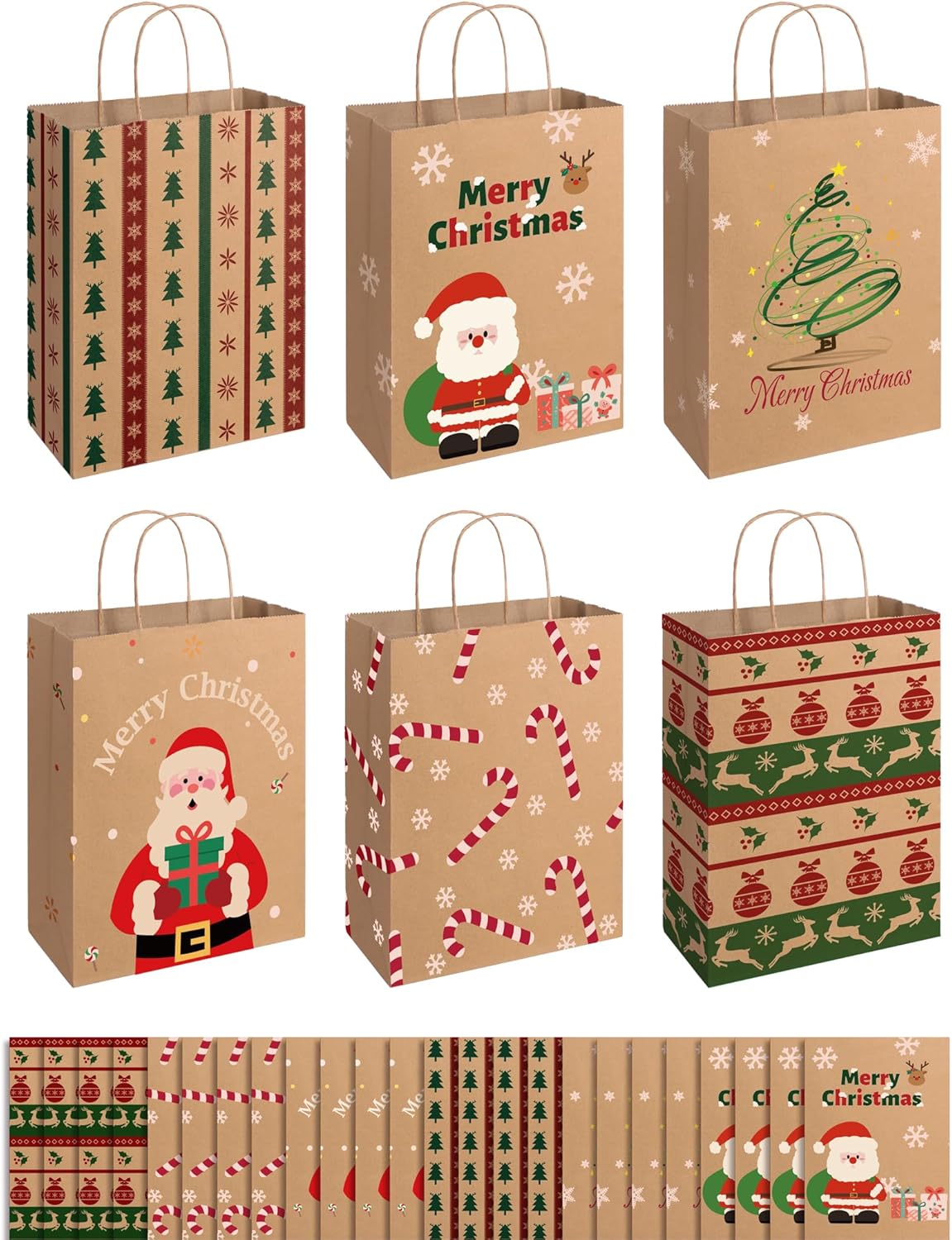 SUNEE Christmas Gift Bags - 24 Pack for $7.99 at Amazon