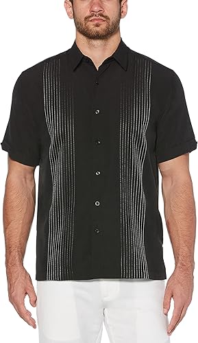 Vista 4 de Cubavera Camisa Dobby de manga corta con botones para hombre (talla S - 5X grande y alto)