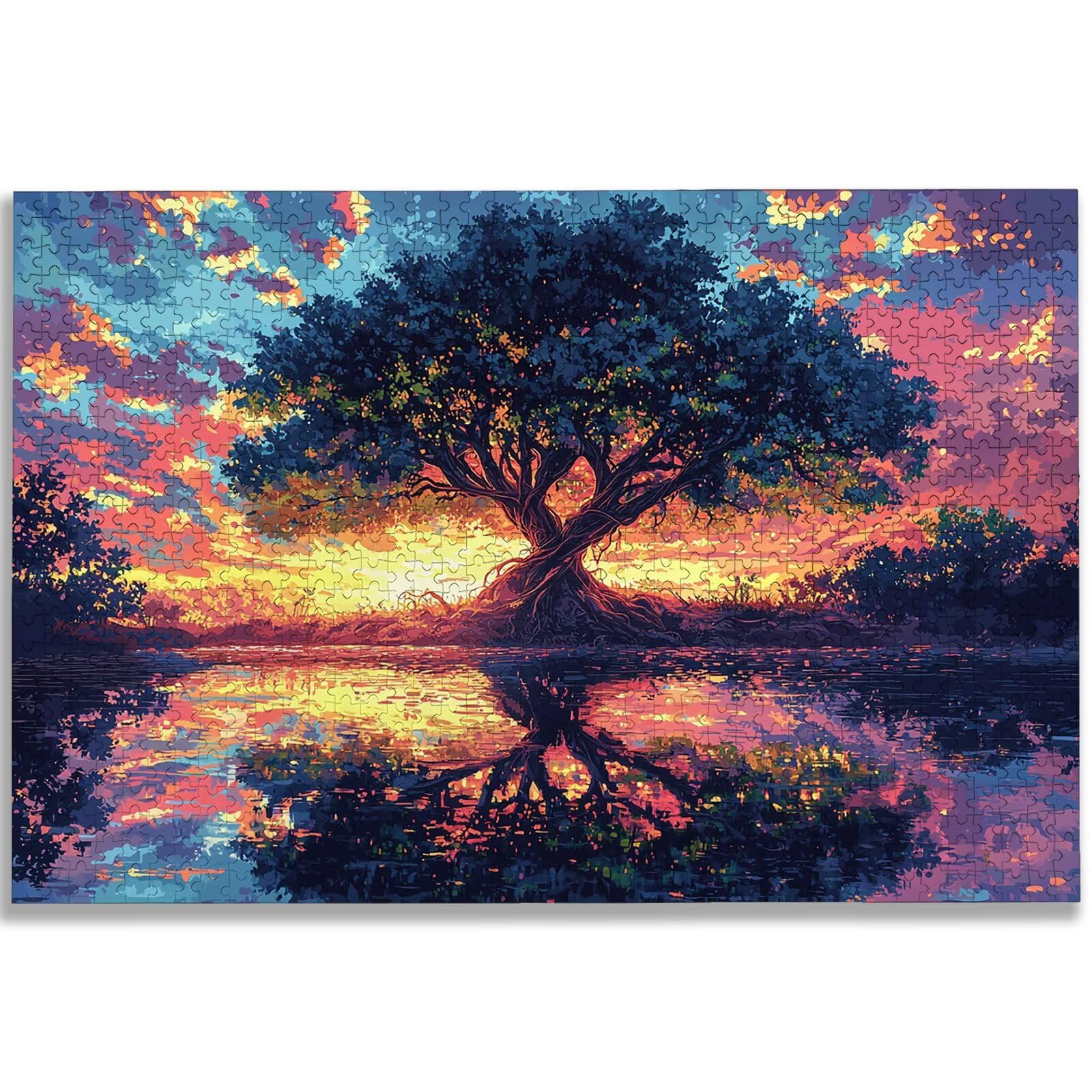 Puzzle 2000 Piezas, Puzzle Paisaje con Caja para Adultos, DIY Atardecer Rompecabezas Madera para Adultos, 2000 Piezas Rompecabezas Desafiante, para Decoracion Hogar, Regalo Mujer, Regalo Hombre, -2824