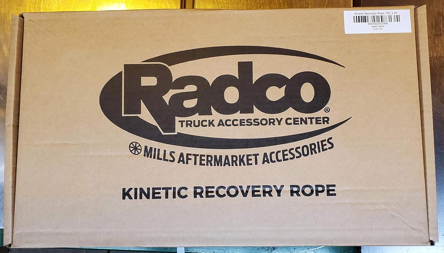Radco 7/8” x 30’ Kinetic Recovery & Tow Rope (29,000 lbs) w/Soft Shackles (35,000 lbs)