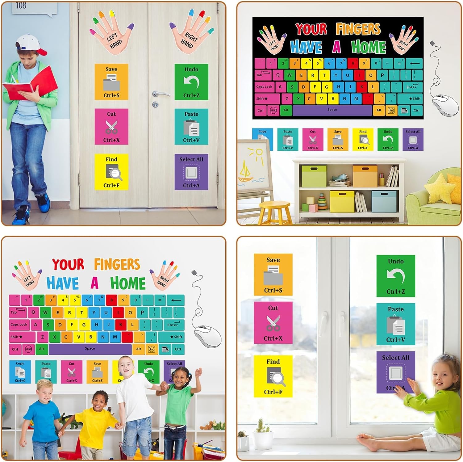 Computer Keyboard Bulletin Board Set Keyboard Shortcuts Bulletin Board Computer Lab Classroom Decorations Your Fingers Have A Home Paper Cutouts for Back to School Classroom Chalkboard Wall Door Decor