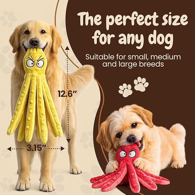 Juguetes para Perros Squeaky 2-Pack No-Stuffing Crinkle Peluche miniatura 4
