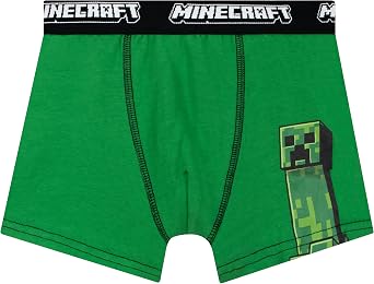 Minecraft Boys Underwear Pack Of 3, Creeper Boys Boxers, Gaming Kids Underwear, Gamer Pants For Kids, Ages 5 To 13 Years