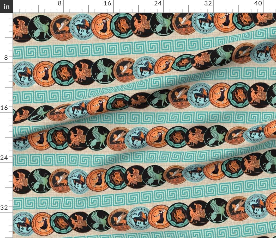 Spoonflower Fabric - Greek Ancient Art Printed on Cotton Poplin Fabric by The Yard - Sewing Shirting Quilting Dresses Apparel Crafts