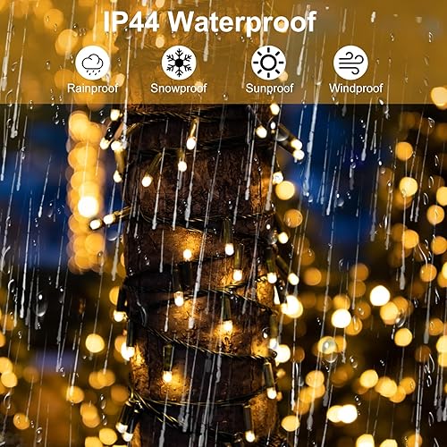 Miniatura 6 de Guirnalda de luces de Navidad para exteriores, 800 luces LED, 8 modos con temporizador remoto, luces de hadas enchufables, luces impermeables para