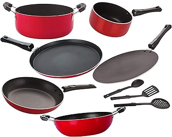Nirlon Nonstick Aluminium Gas Compatible Cookware Utensils Combo Gift Set Offer [FT13_CT_KD13_SPB_Cass20_TP24_3SPN]