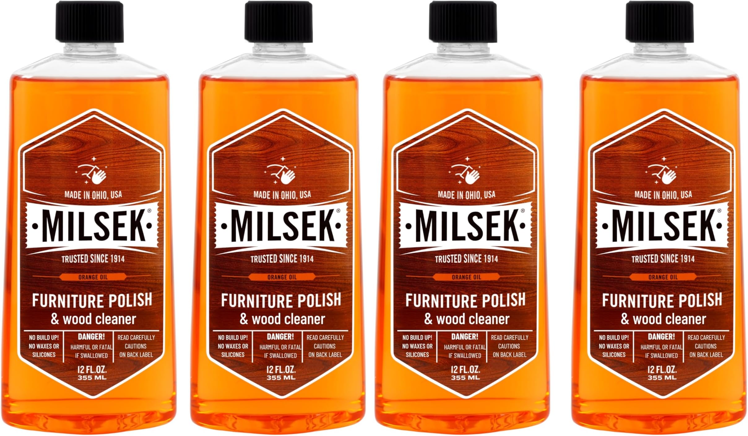 Orange Oil Furniture Polish and Cleaner - 4 Pack, 12 fl oz