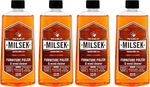 Milsek Orange Oil Furniture Polish and Cleaner - 4 Pack, 12 fl oz