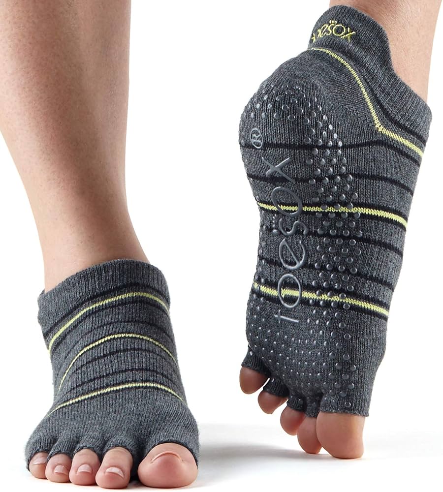 Chaussettes ToeSox Elle Demi-orteil - Taille M (8,5-10,5) - Grises - Neuves Avec étiquettes