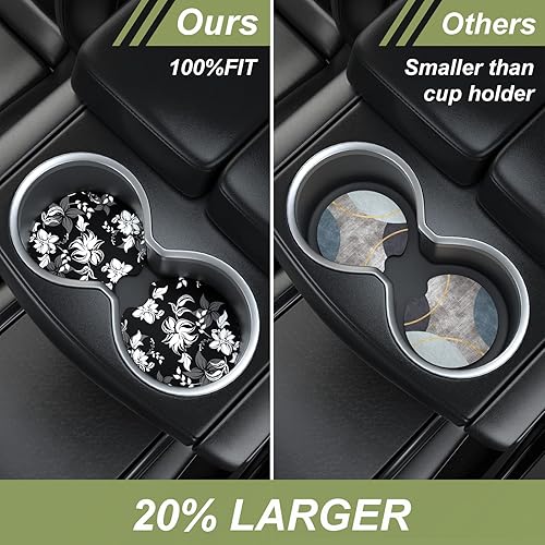 Miniatura 3 de Nipichsha Portavasos para automóvil, posavasos para portavasos de automóvil, paquete de 2 unidades, tapete de goma antideslizante universal con