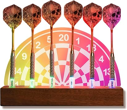 OkiyiD Light Up Dart Holder, RGB LED Acrylic Dart Stand Desktop with Multiple Color, Board Accessories for Men Gamer Room Decor Gifts