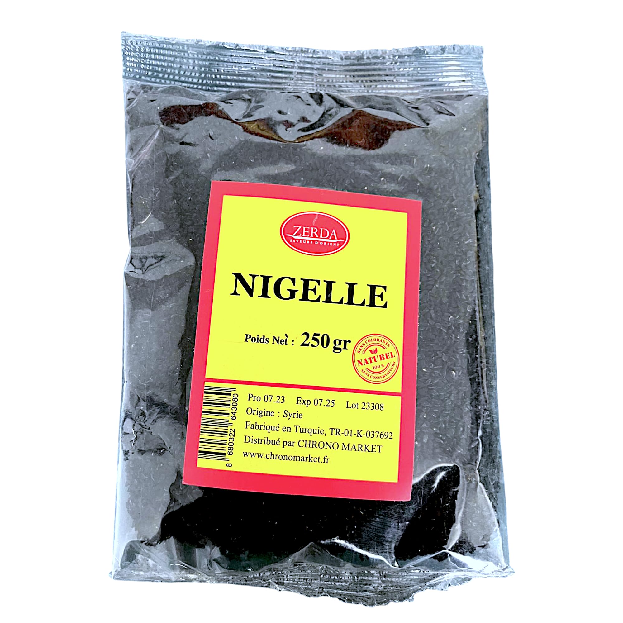 Graines de Nigelle 250g | ZERDA | Haute Qualité | 100% Naturel, Nutrition, Sans Colorant ni Conservateur