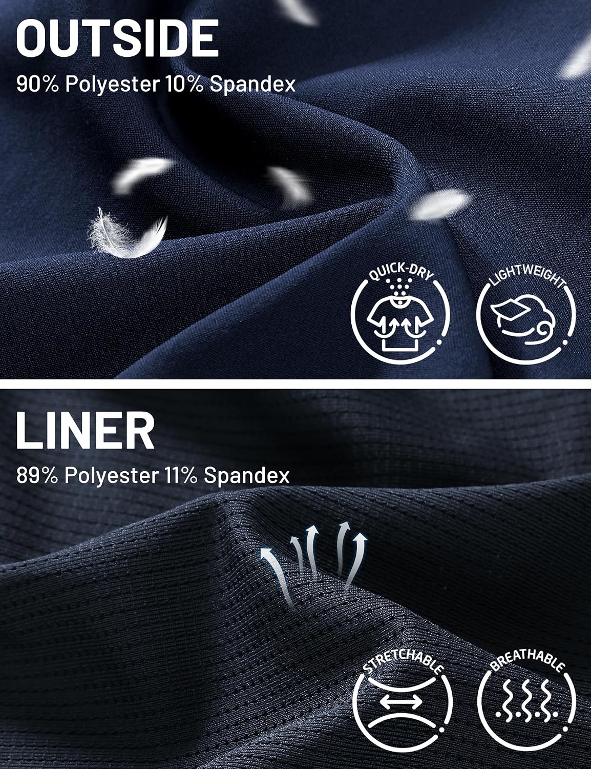 MIER Womens 2-in-1 Athletic Running Shorts with Pockets, 3" High Waisted Quick Dry Active Exercise Shorts with Mesh Liner