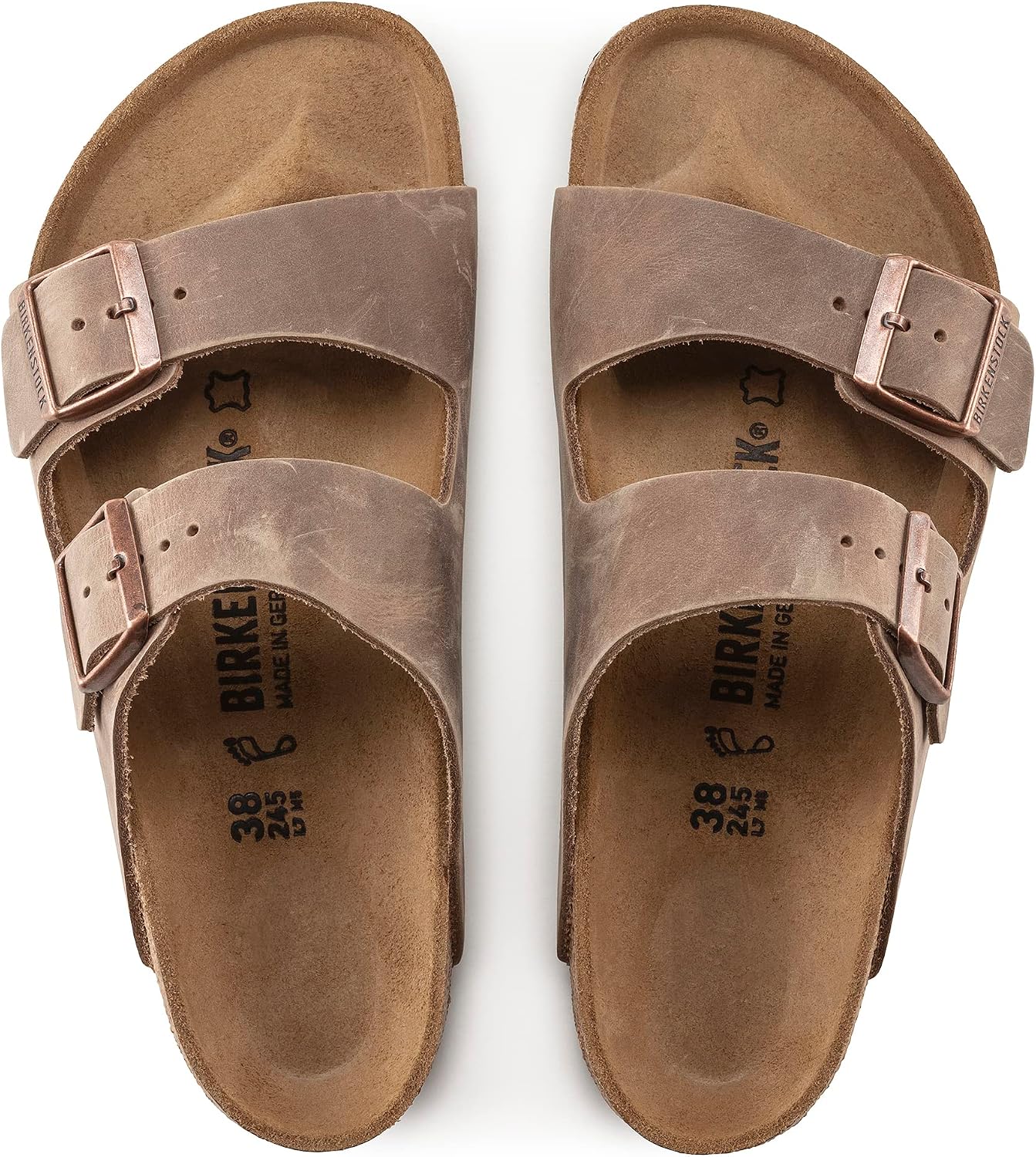 Birkenstock Arizona - Oiled Leather (Unisex) Tobacco Oiled Leather 38 (US Men's 5-5.5, US Women's 7-7.5) Narrow