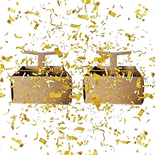 Razzle-Dazzle, Confetti Explosion Gift Box Insert 3pk Gold (DIY). Show Them How Much You Cherish Them With Our Exploding Surprise Confetti Add-On. (Gold: 2 Pack)