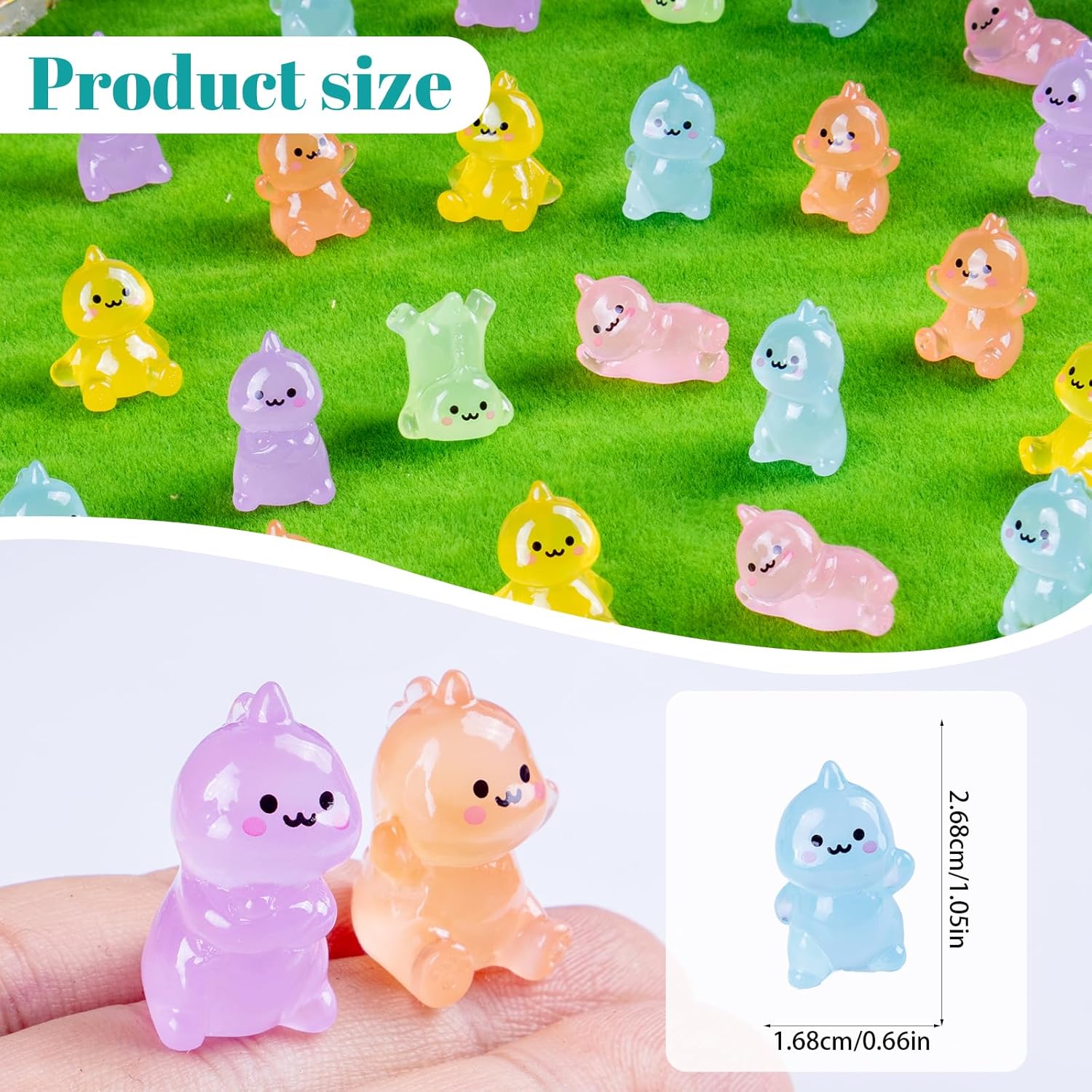 30 Pcs Mini Resin Dinosaur 6 Variety Tiny Animals Figures Miniature Little Small Figurines Bulk for Micro Fairy Garden Landscape Accessories Hide Crafts Decor
