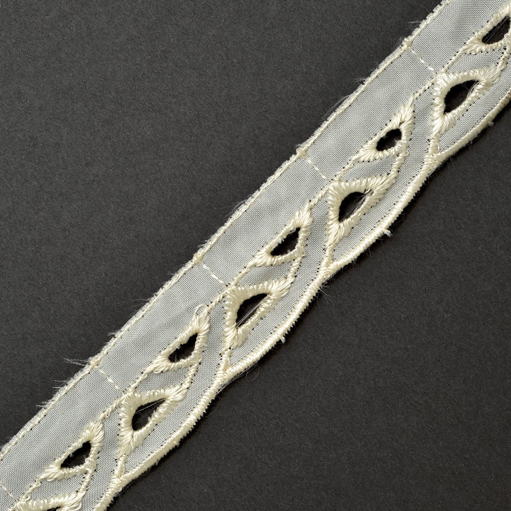 IVORY Vintage Cotton Eyelet Lace Trim, 1 Inch by 2-Yards, SP-2033