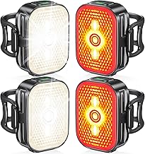 Luci Bicicletta LED 2-in-1 con Riflettore, 8+6 Modalità Luce Bici Anteriori & Posteriori, Ricarica Rapida USB-C & Impermeabile IP65 Luci Bici, Super Leggero per Moto Fari Led