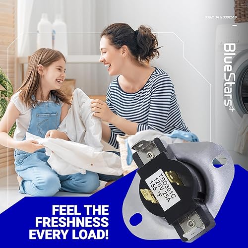 Miniatura 7 de BlueStars BlueStars 3387134 y 3392519 - Termostato de ciclismo y fusible térmico para secadora Whirlpool y Kenmore - Reemplaza PS11741405 3387139